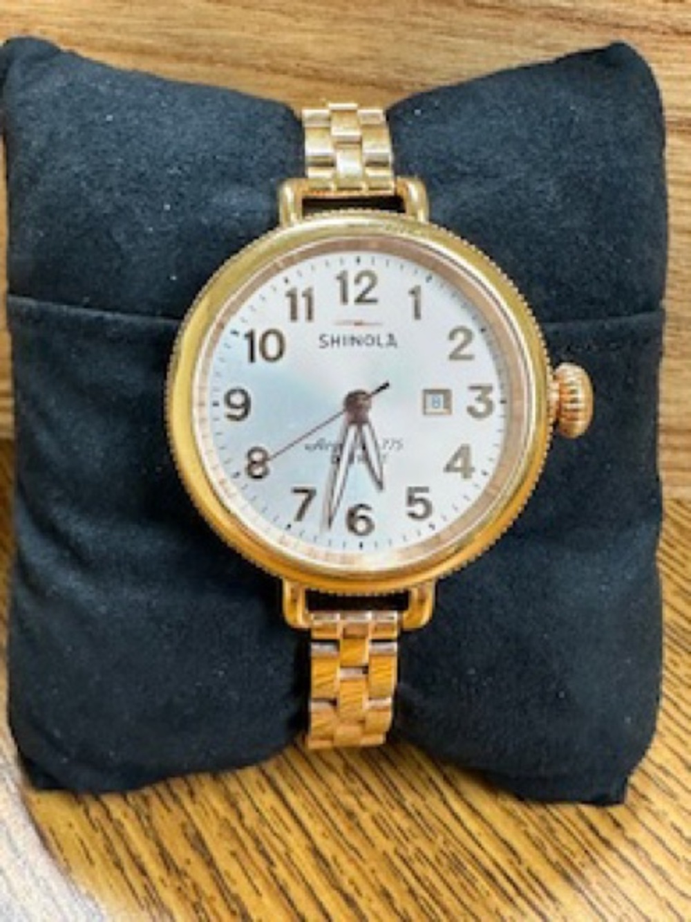 Shinola Rose Gold Bracelet Watch with White Dial